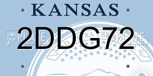 2DDG72 Kansas License Plate