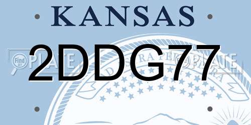 2DDG77 Kansas License Plate