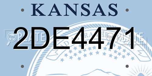 2DE4471 Kansas License Plate