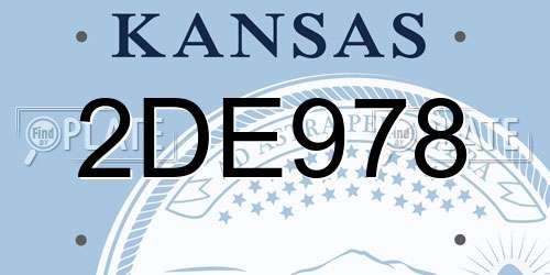 2DE978 Kansas License Plate
