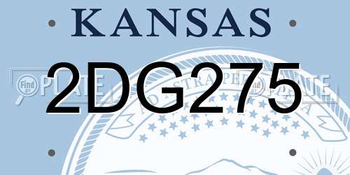 2DG275 Kansas License Plate