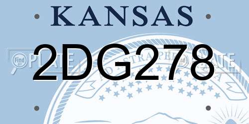 2DG278 Kansas License Plate