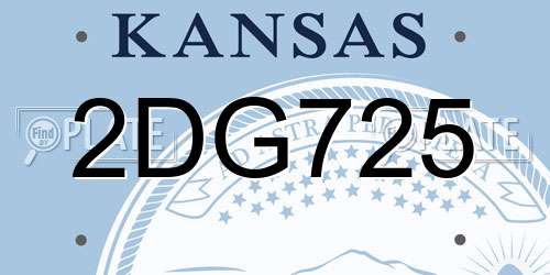 2DG725 Kansas License Plate