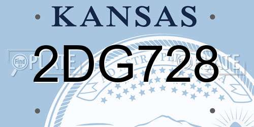 2DG728 Kansas License Plate