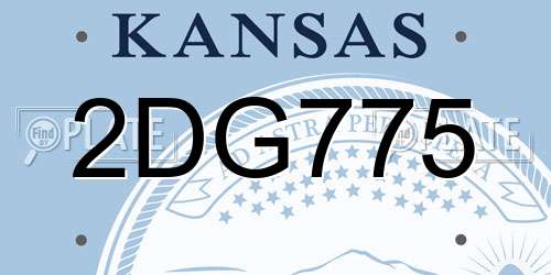 2DG775 Kansas License Plate
