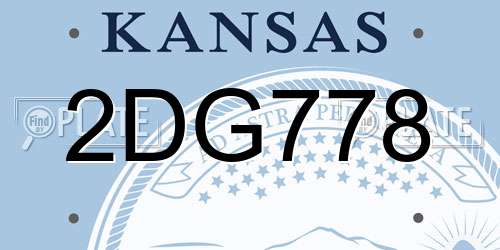 2DG778 Kansas License Plate