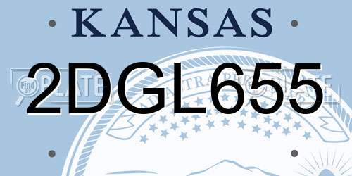 2DGL655 Kansas License Plate