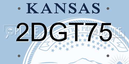 2DGT75 Kansas License Plate