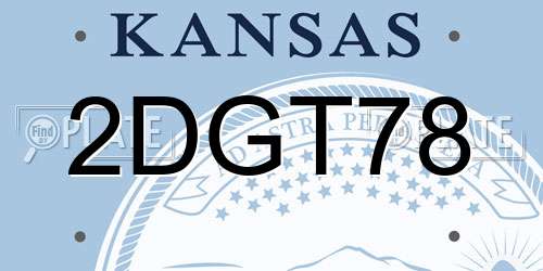 2DGT78 Kansas License Plate