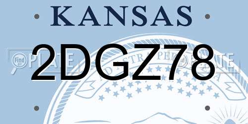 2DGZ78 Kansas License Plate