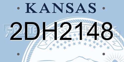 2DH2148 Kansas License Plate