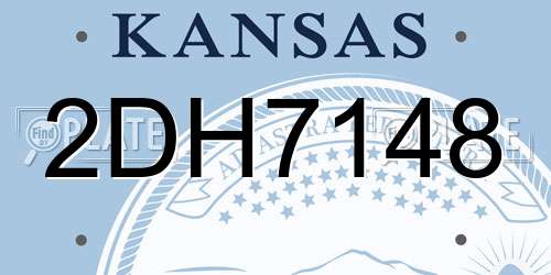 2DH7148 Kansas License Plate