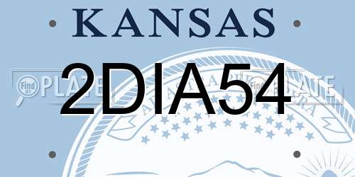 2DIA54 Kansas License Plate