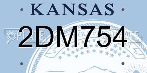 2DM754 Kansas License Plate