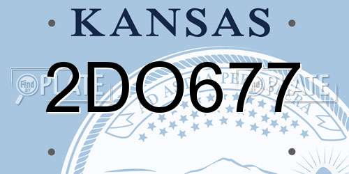 2DO677 Kansas License Plate