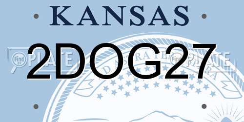 2DOG27 Kansas License Plate