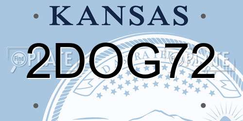 2DOG72 Kansas License Plate