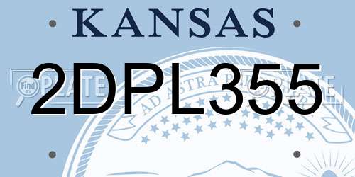 2DPL355 Kansas License Plate