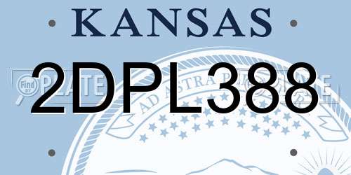 2DPL388 Kansas License Plate