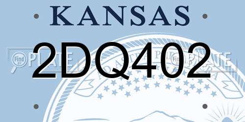 2DQ402 Kansas License Plate