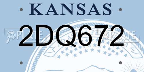 2DQ672 Kansas License Plate