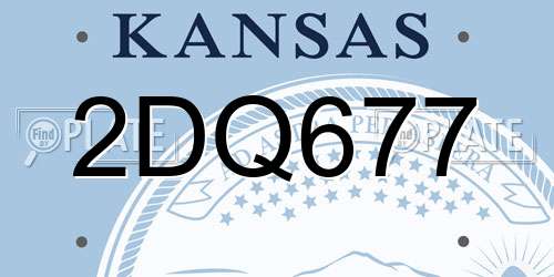 2DQ677 Kansas License Plate
