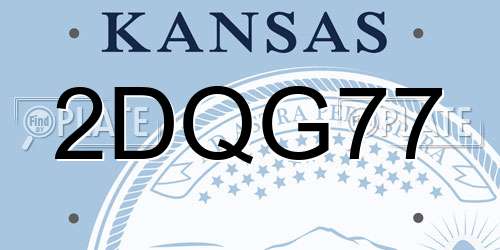 2DQG77 Kansas License Plate