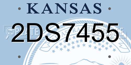 2DS7455 Kansas License Plate