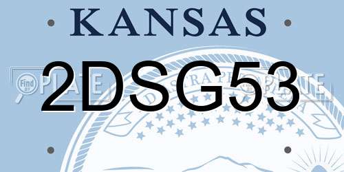 2DSG53 Kansas License Plate