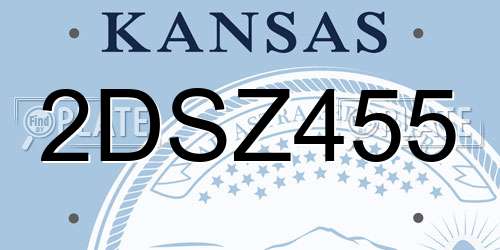 2DSZ455 Kansas License Plate