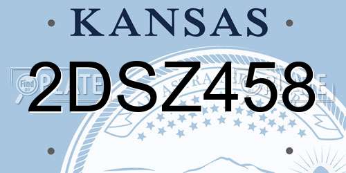 2DSZ458 Kansas License Plate