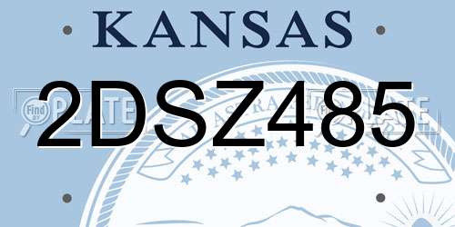 2DSZ485 Kansas License Plate