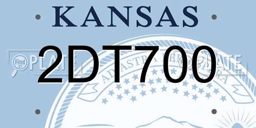 2DT700 Kansas License Plate