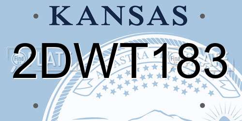 2DWT183 Kansas License Plate