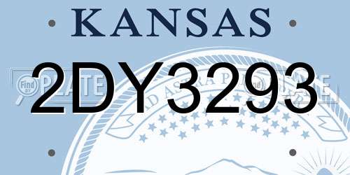 2DY3293 Kansas License Plate