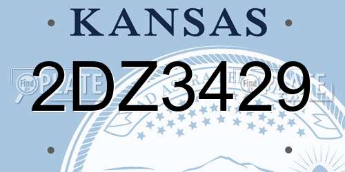 2DZ3429 Kansas License Plate