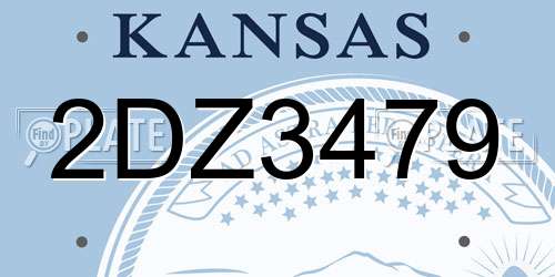 2DZ3479 Kansas License Plate