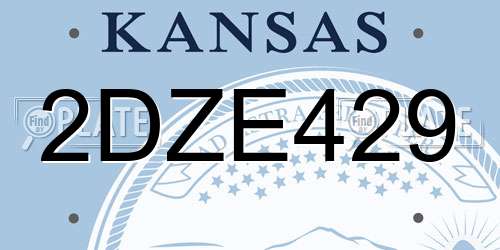 2DZE429 Kansas License Plate
