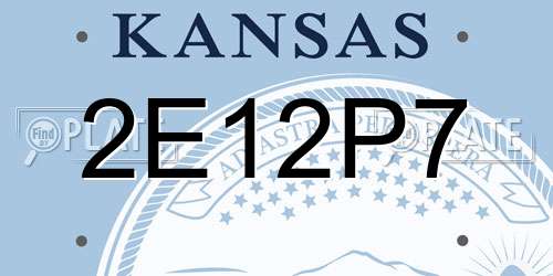 2E12P7 Kansas License Plate