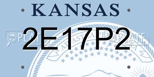 2E17P2 Kansas License Plate