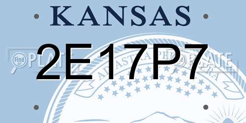 2E17P7 Kansas License Plate