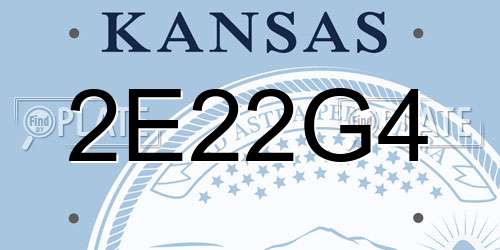 2E22G4 Kansas License Plate