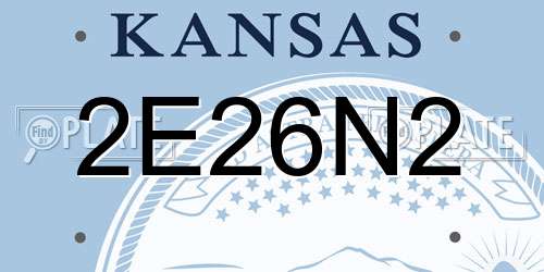 2E26N2 Kansas License Plate
