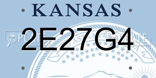 2E27G4 Kansas License Plate