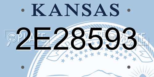 2E28593 Kansas License Plate