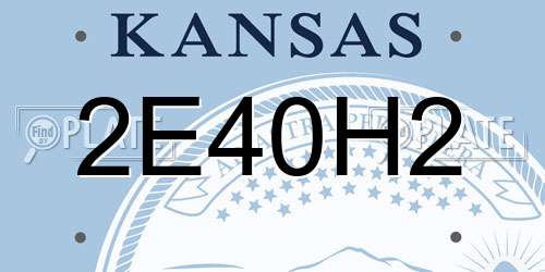 2E40H2 Kansas License Plate