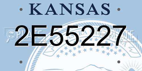 2E55227 Kansas License Plate