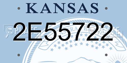 2E55722 Kansas License Plate