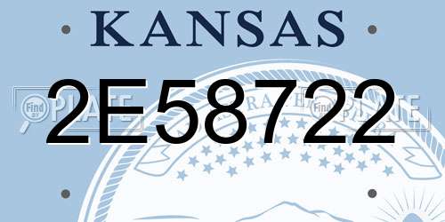 2E58722 Kansas License Plate