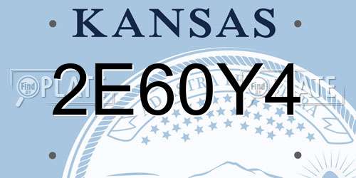 2E60Y4 Kansas License Plate